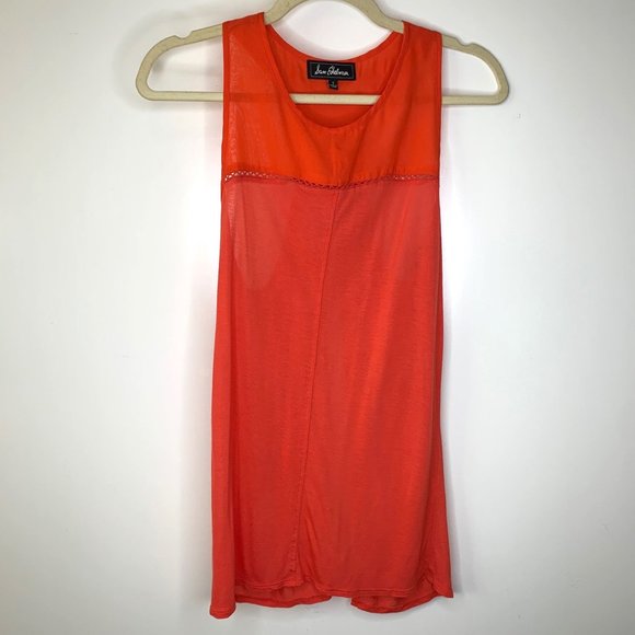 SAM EDELMAN Coral Open Racer‎ Back Tank Top Sz S - Picture 1 of 9